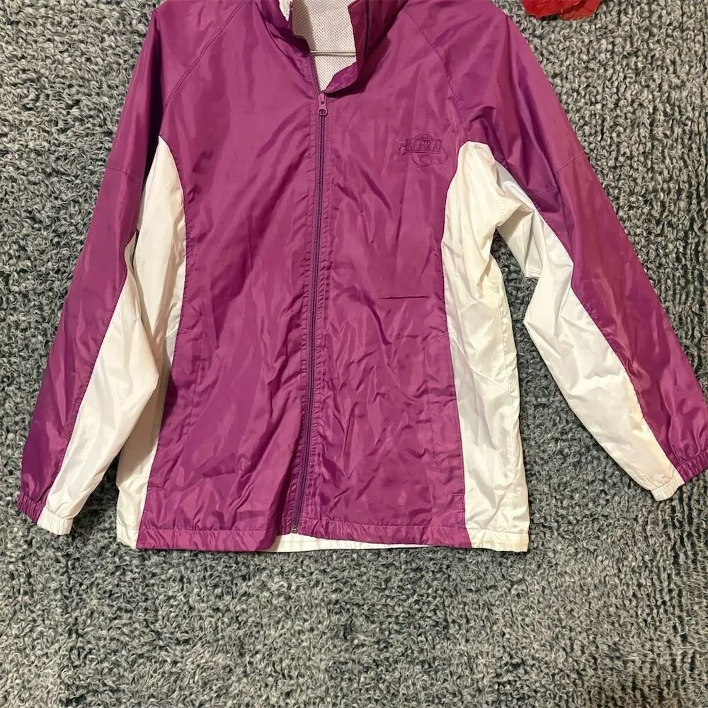 Landway Woman Windbreaker Jacket Purple Full-Zip Lightweight Size L
